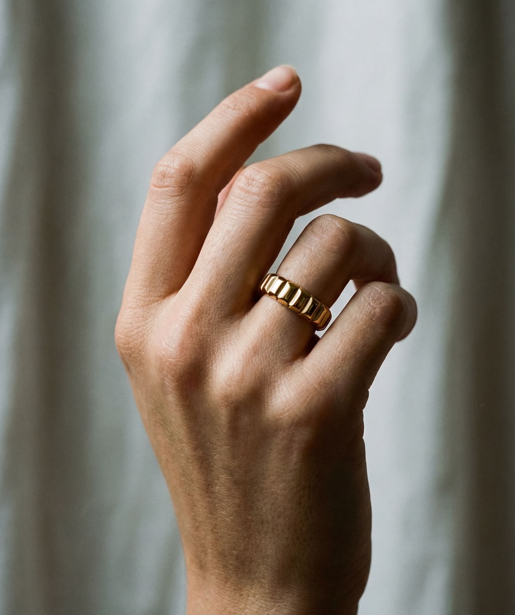 The Textured Band Ring | 18Kt Gold Vermeil