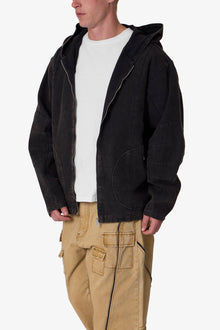 Seamed Work Jacket | Washed Black