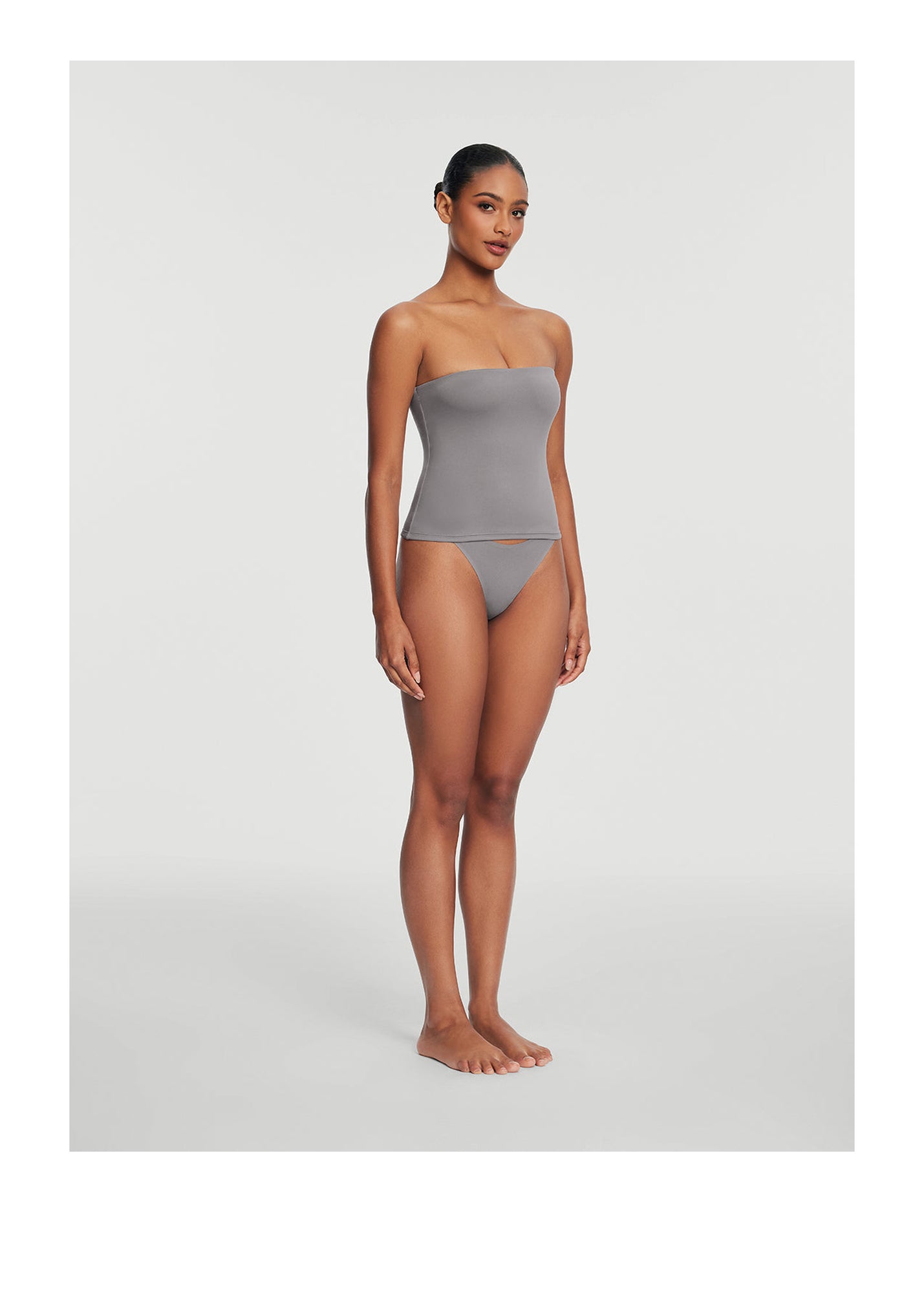 Seamless Full-Length Tube Top | Cool Gray