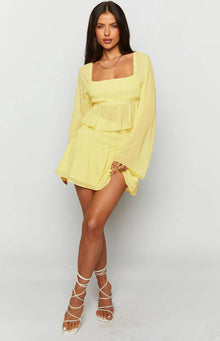 Sean Chiffon Long Sleeve Top | Yellow