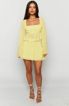 Sean Chiffon Mini Skirt | Yellow