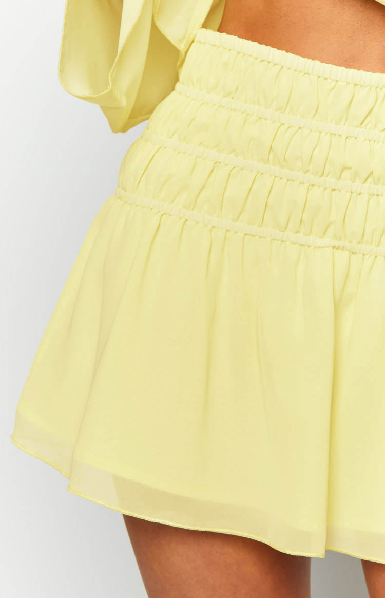Sean Chiffon Mini Skirt | Yellow