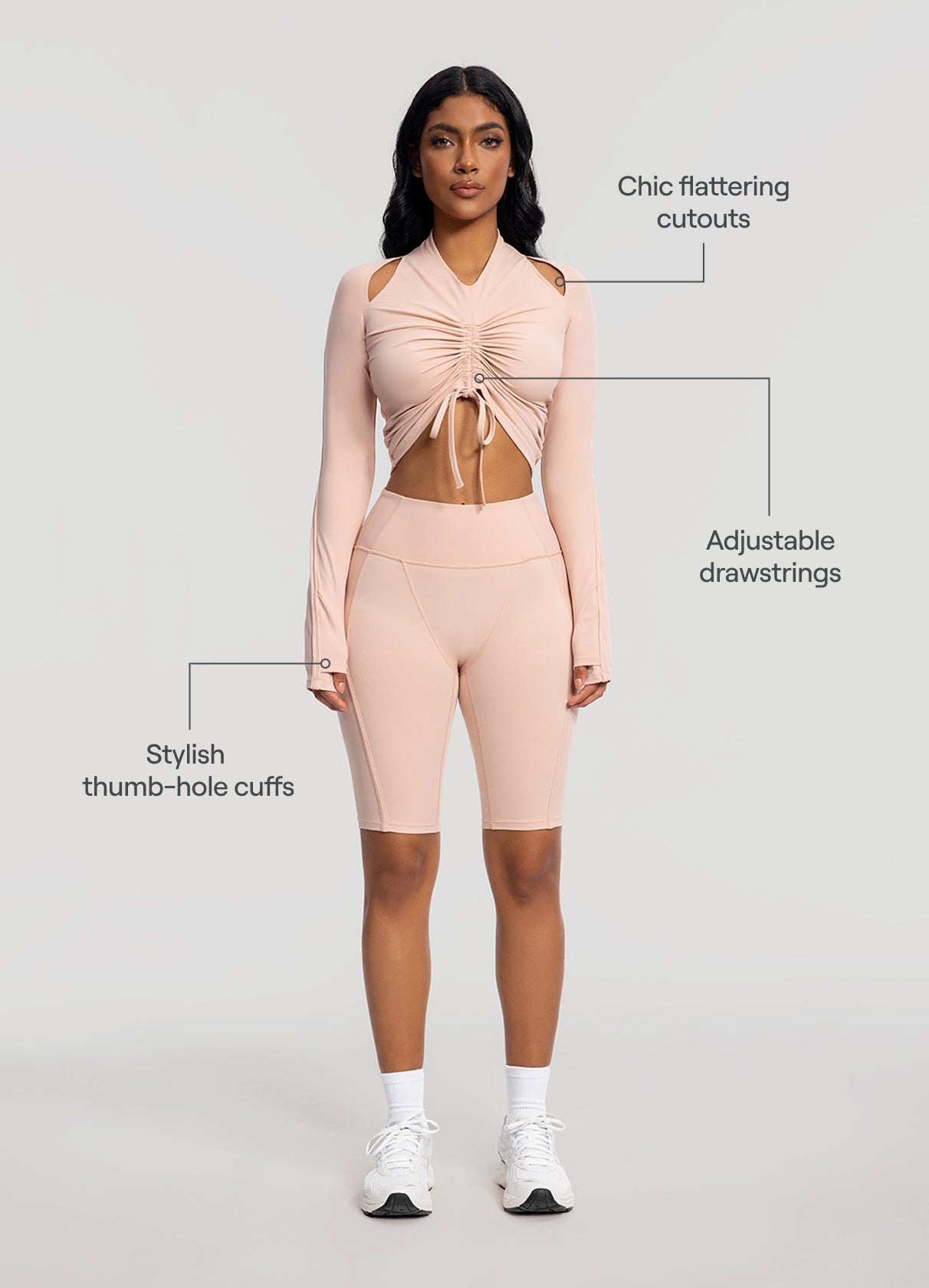 Drawstring Crop Top | Seashell