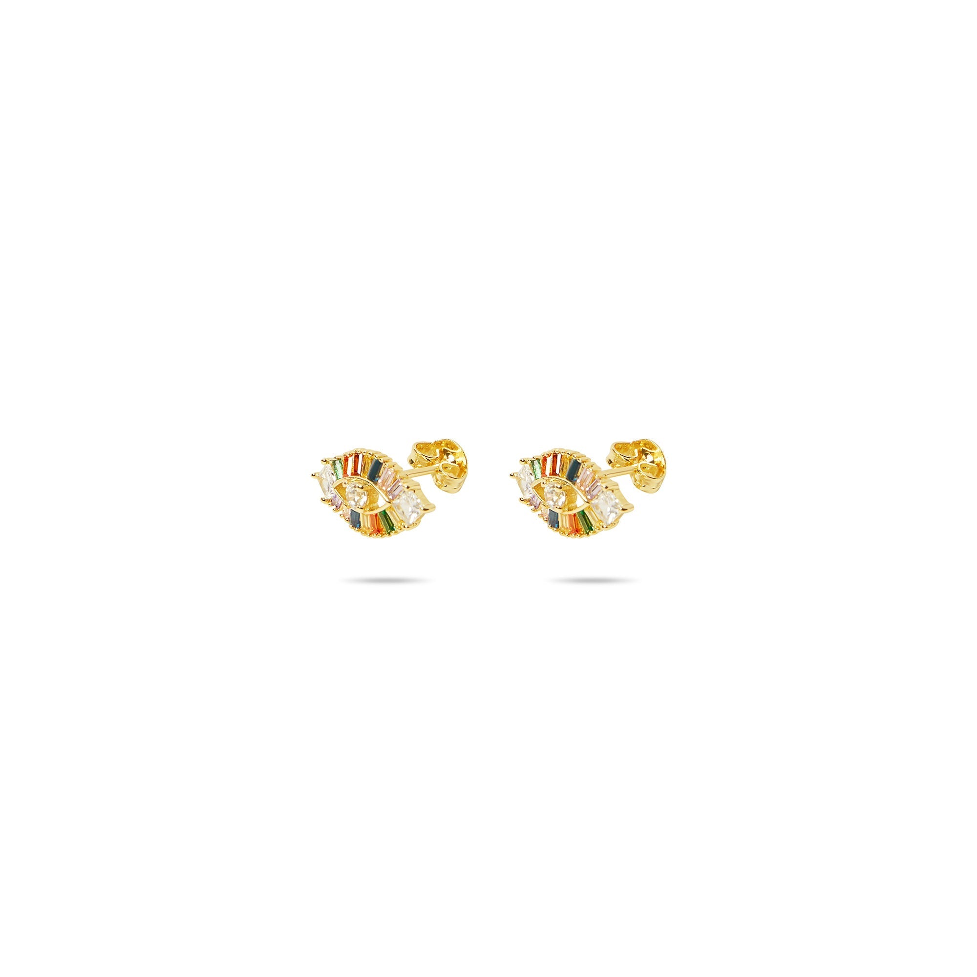 The Rainbow Evil Eye Stud | Gold