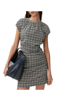 Seersucker Dress | Mini Check Black