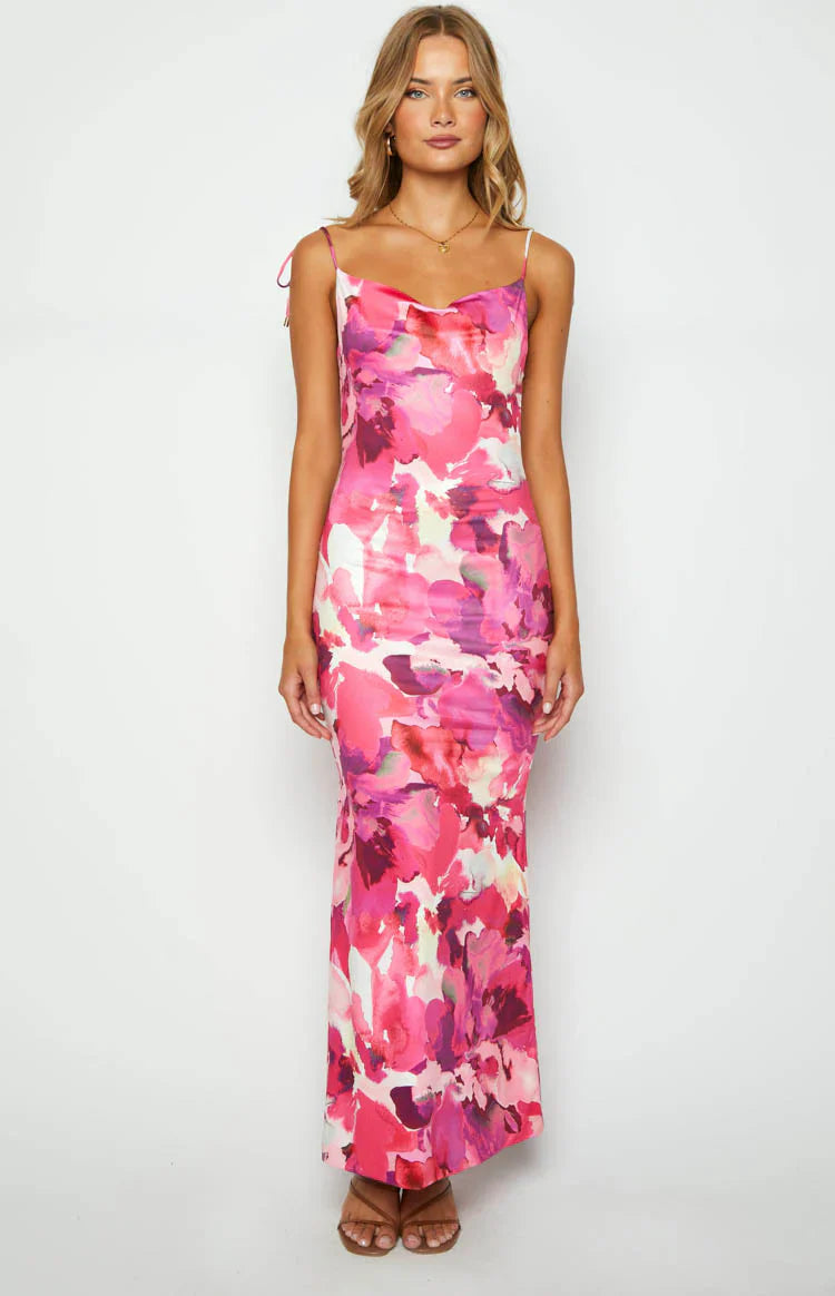 Selena Print Maxi Dress | Pink