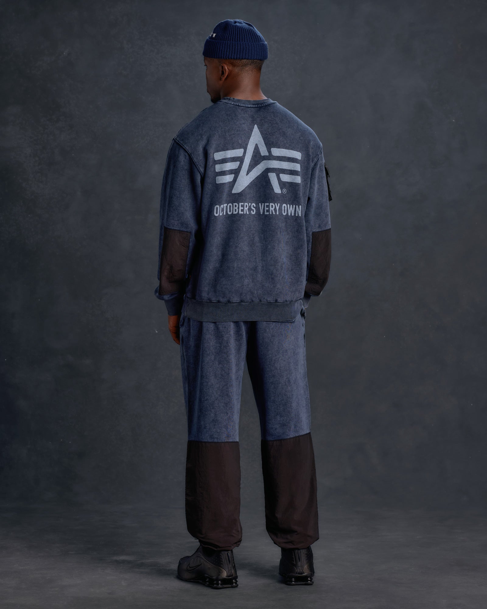 Mens | Alpha Industries Garment Dyed Crewneck | Replica Blue