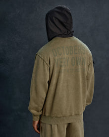 Mens | Alpha Industries Garment Dyed Hoodie | Olive Green