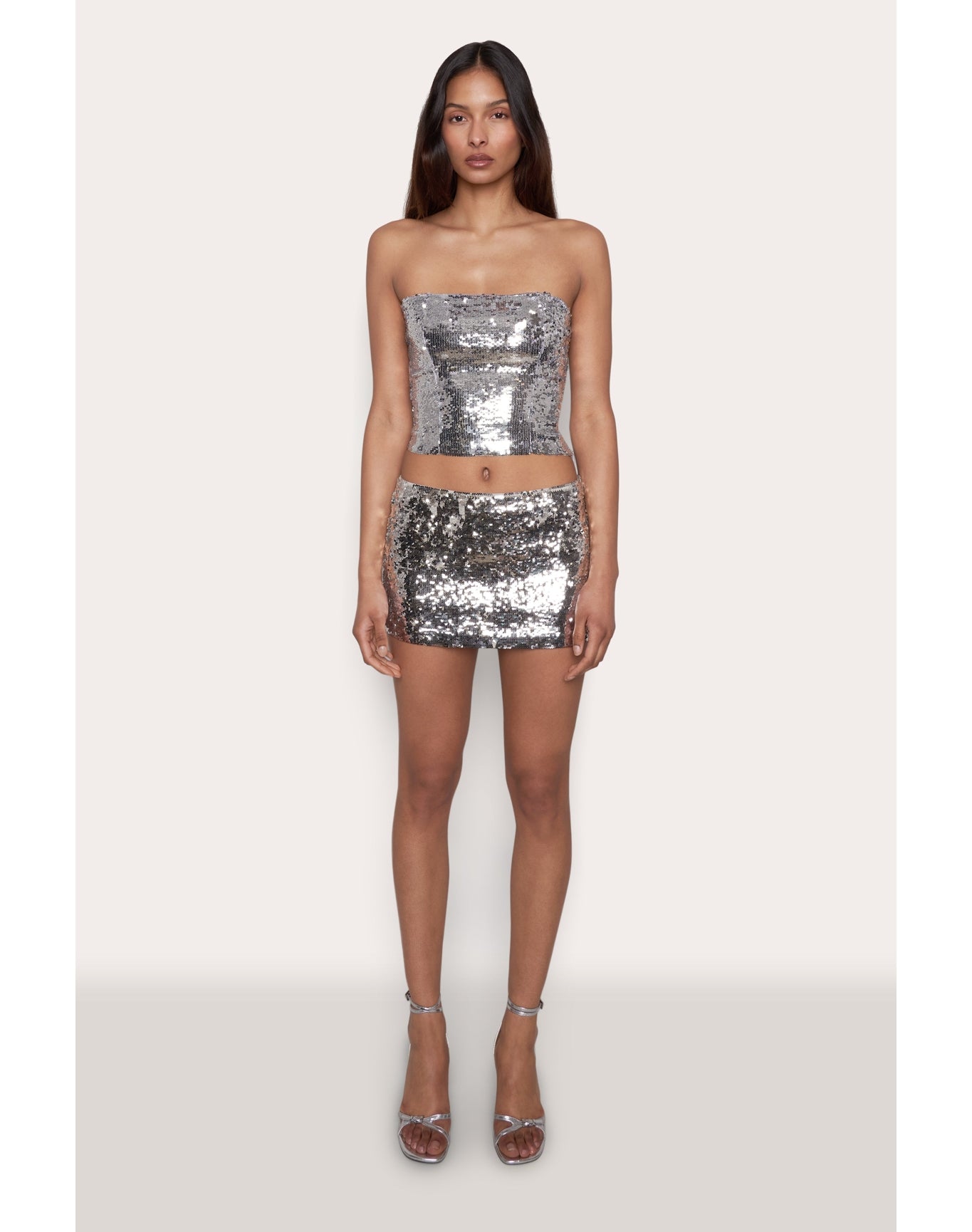Sequin Tube Top | Silver