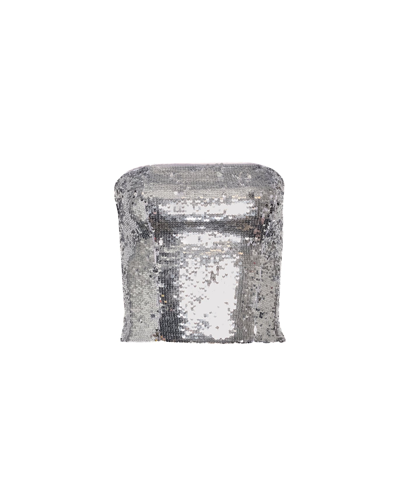 Sequin Tube Top | Silver