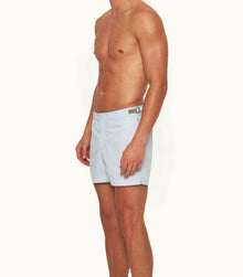 Setter Shorter-Length Waist Tape Trim Swim Shorts | Light Sky Pool