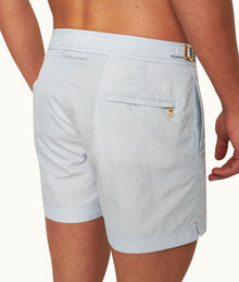 Setter Shorter-Length Waist Tape Trim Swim Shorts | Light Sky Pool