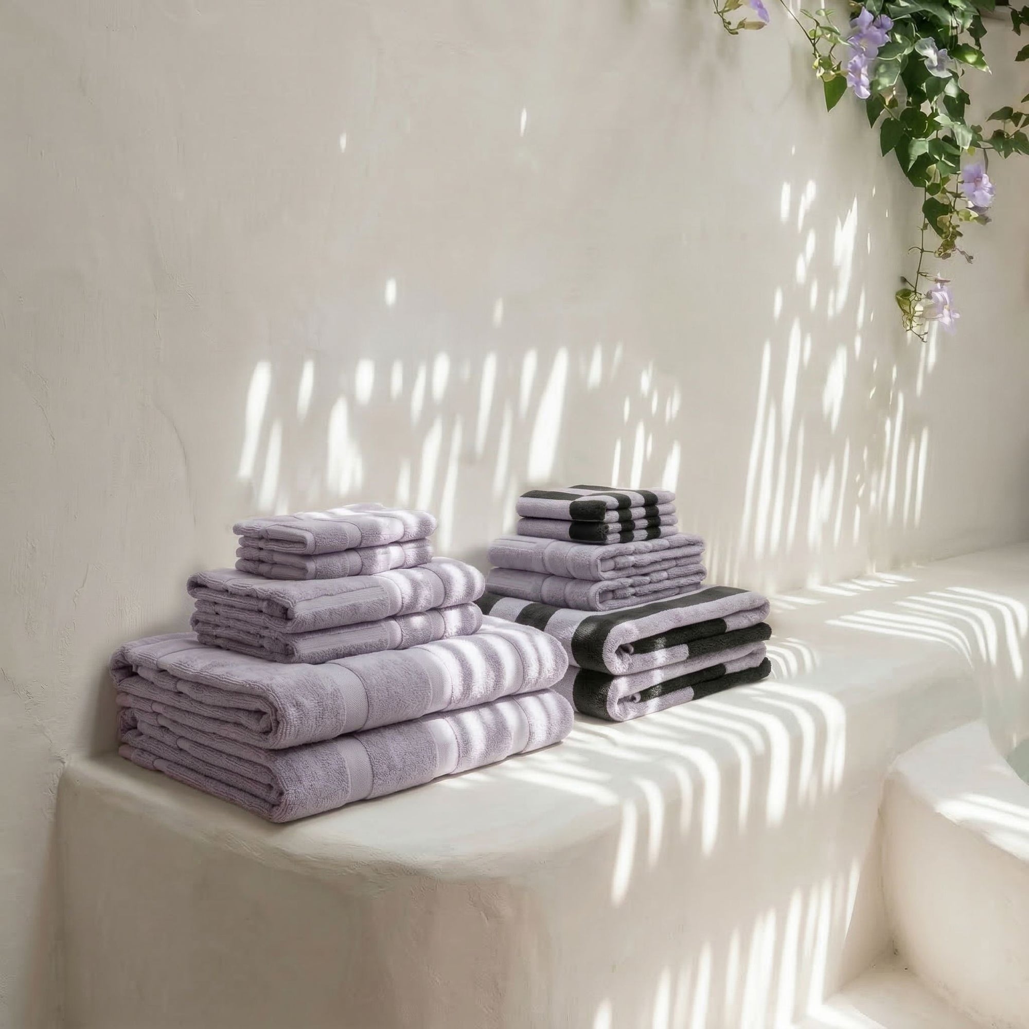Shadmoor Australian Cotton Towels | Lilac/Charcoal