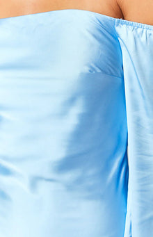 Shae Satin Long Sleeve Maxi Dress | Blue
