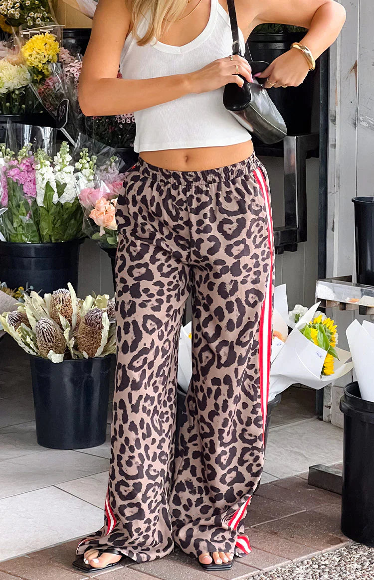 Sharly Pants | Leopard Red Racer Stripe