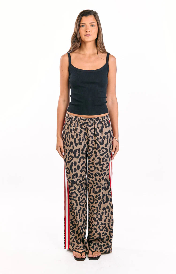 Sharly Pants | Leopard Red Racer Stripe