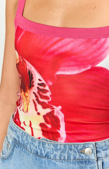 Shelby Cami | White Orchid Print