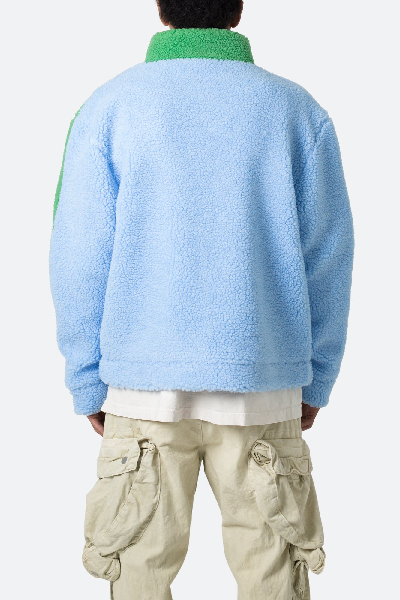 Sherpa Zip Up Jacket | Blue x Green
