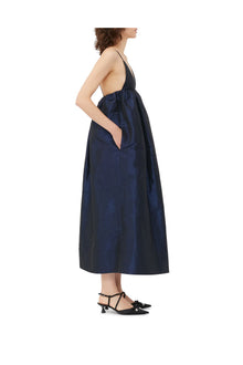 Shiny Taffeta Strap Dress | Sodalite Blue