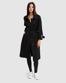 Women | Shore To Shore Belted Wool Coat | Black