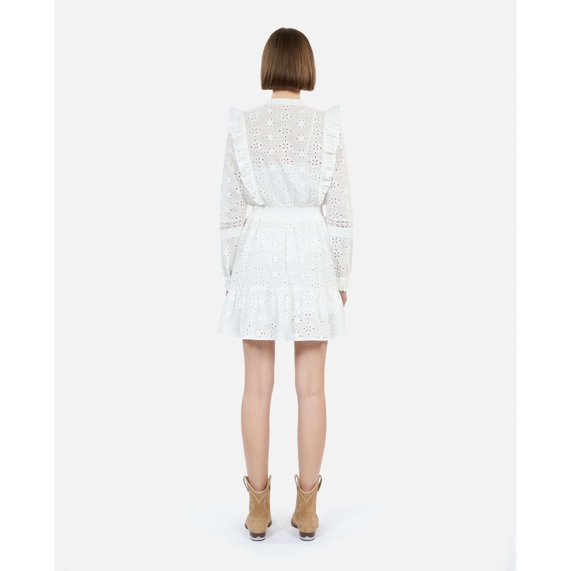 Short Dress In English Embroidery | Women | White