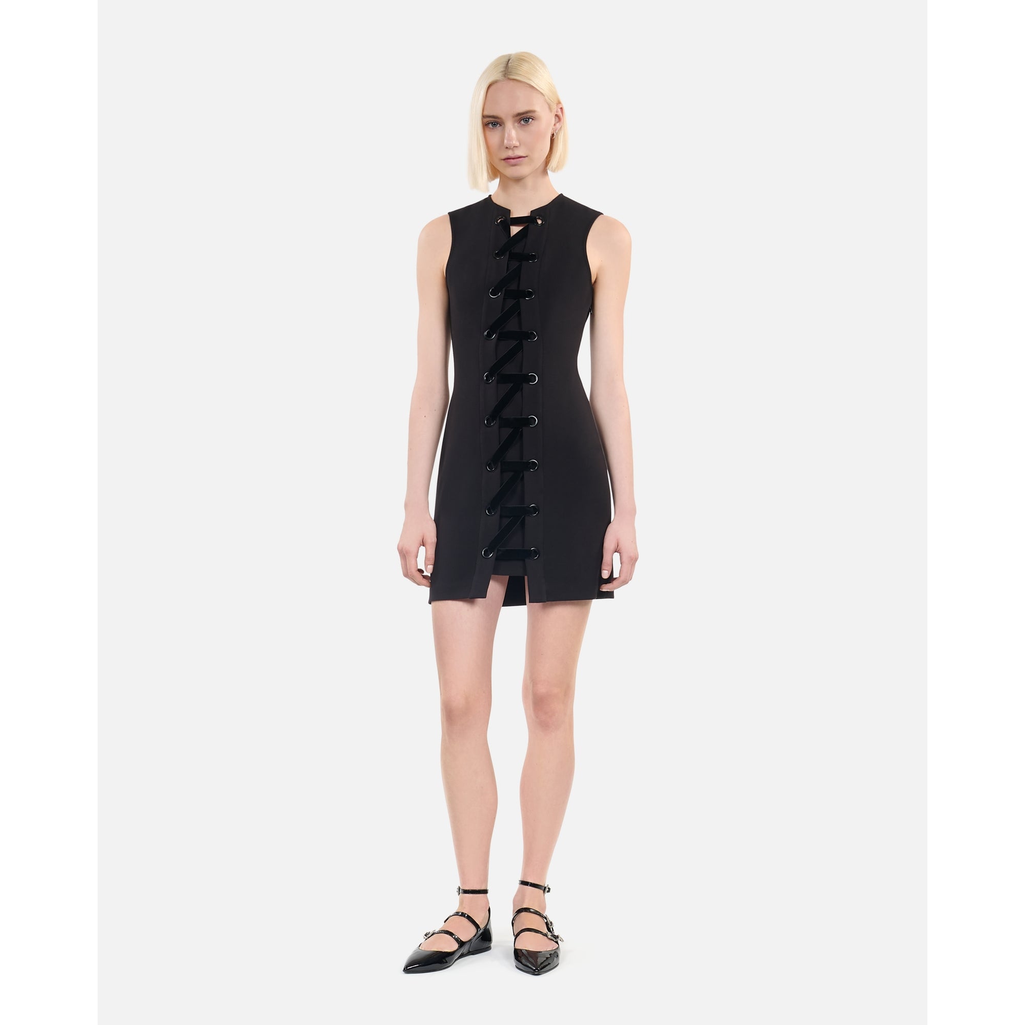 Short Dress With Lacing | Women | Black