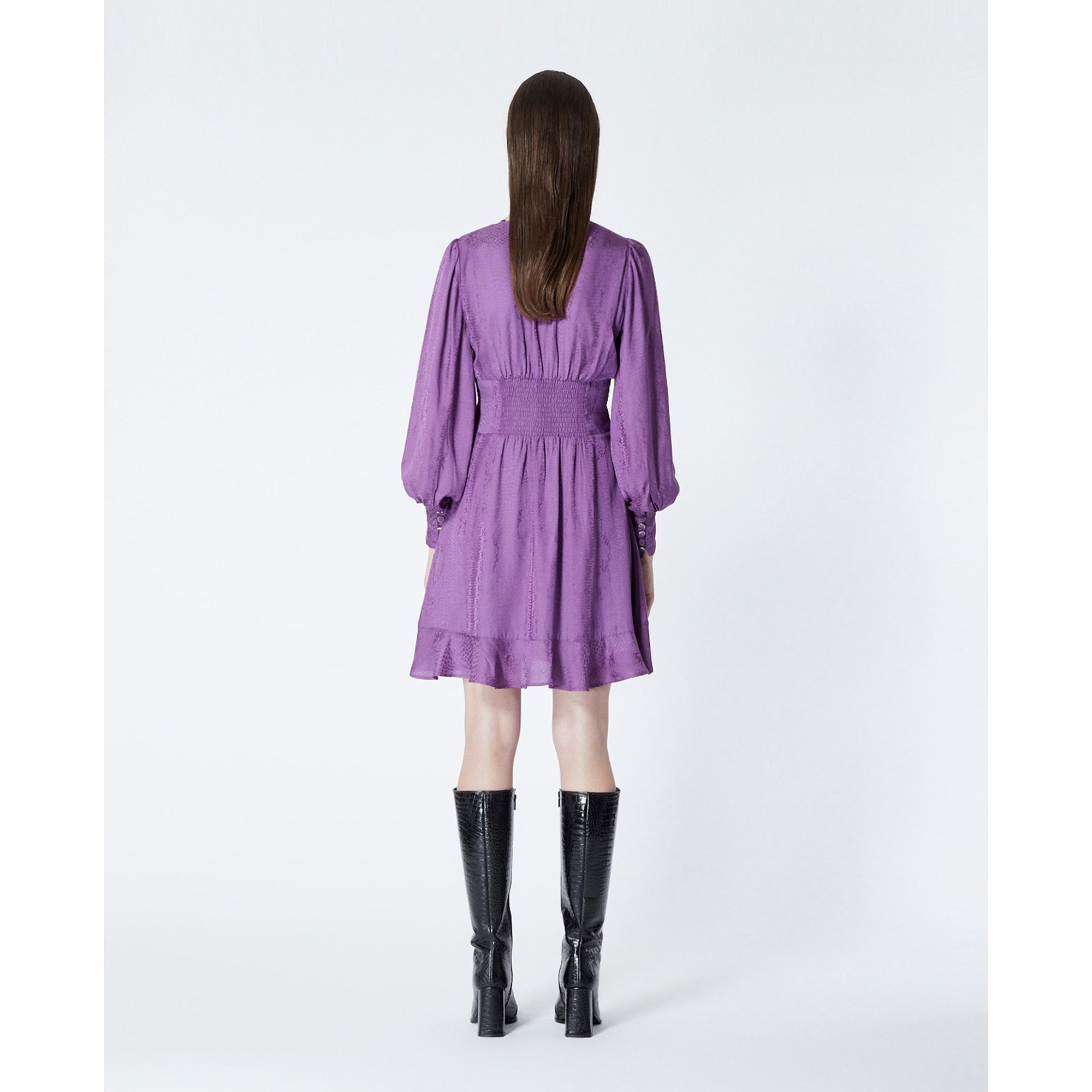 Short Dress With Snakeskin Motif | Women | Purple