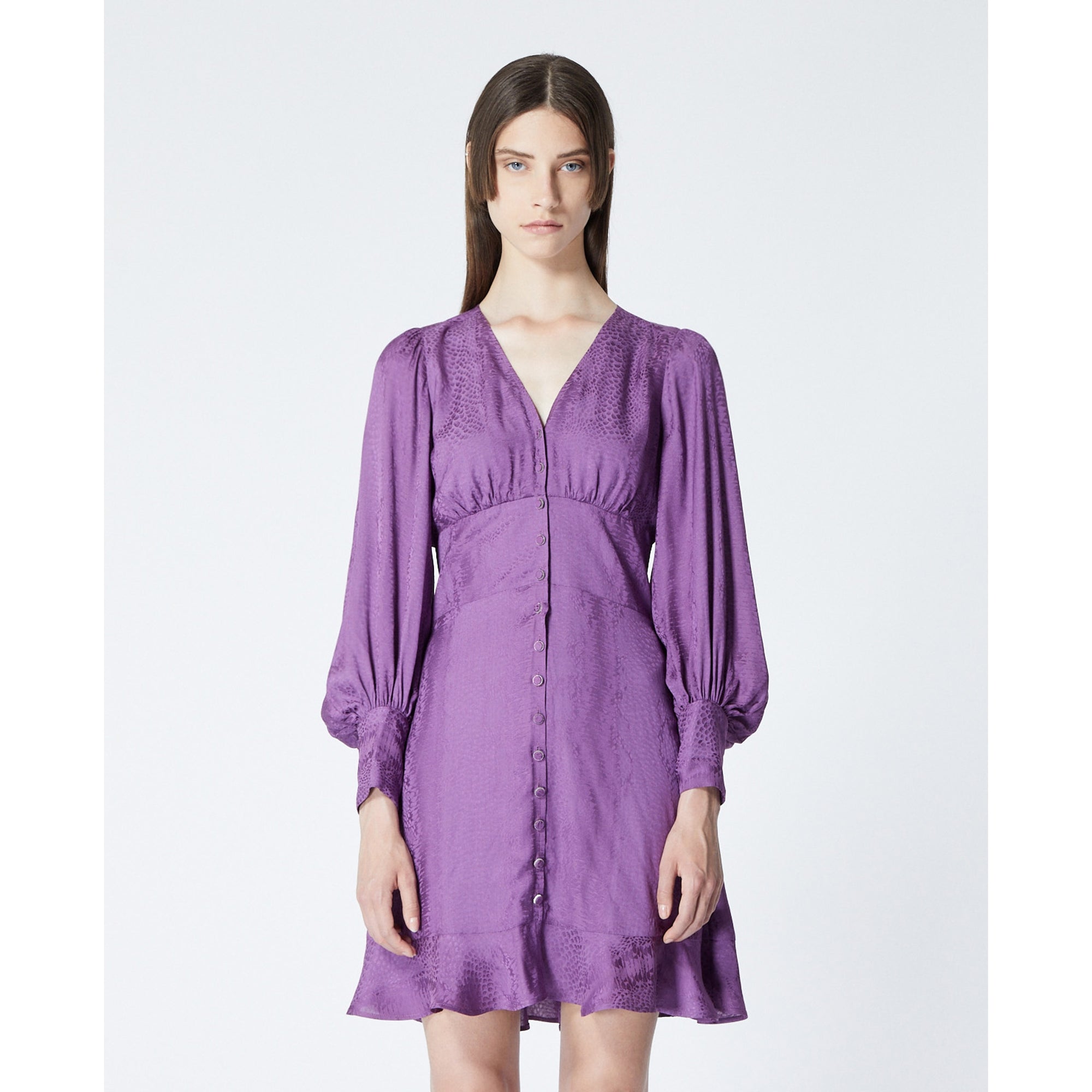 Short Dress With Snakeskin Motif | Women | Purple