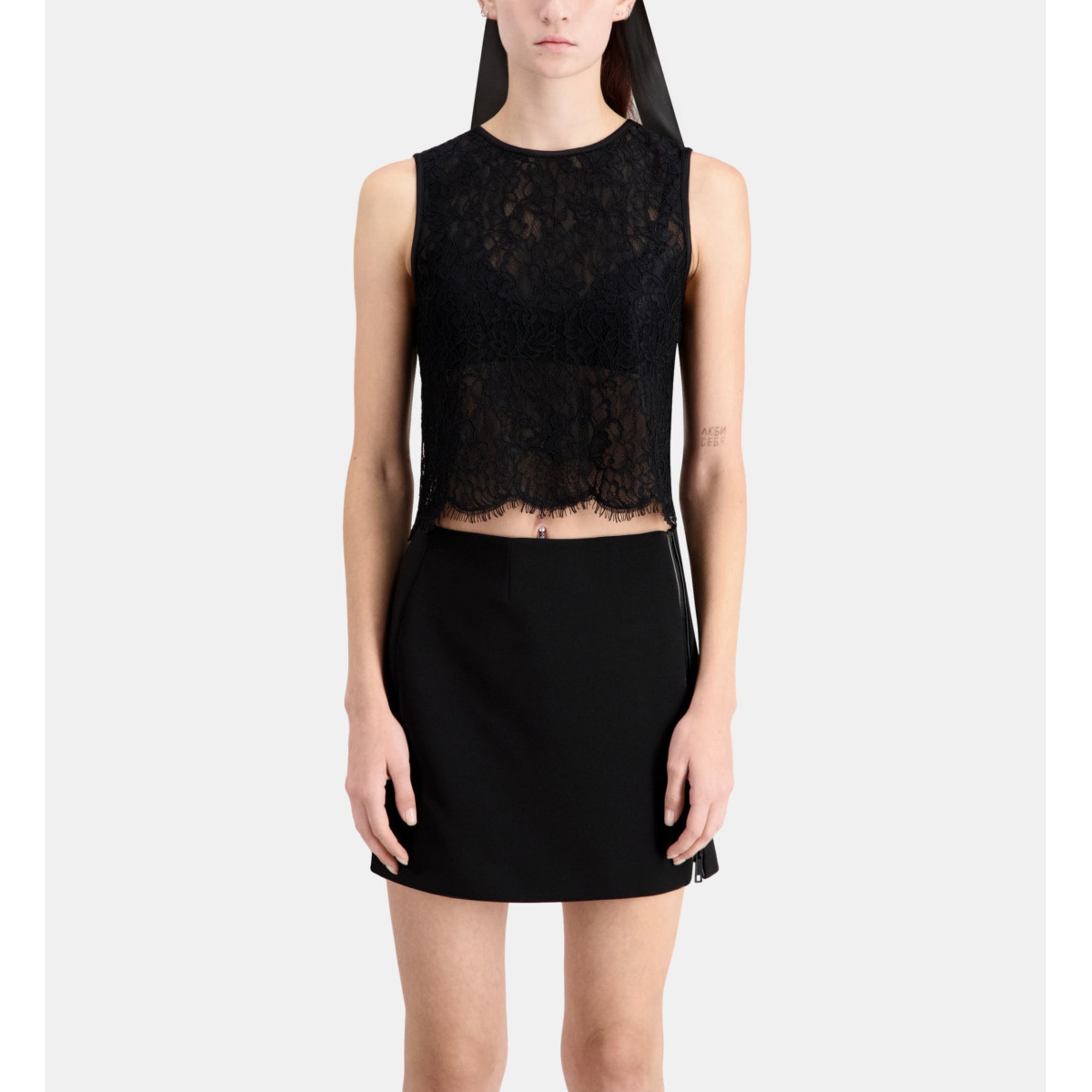 Short Lace Top | Women | Black