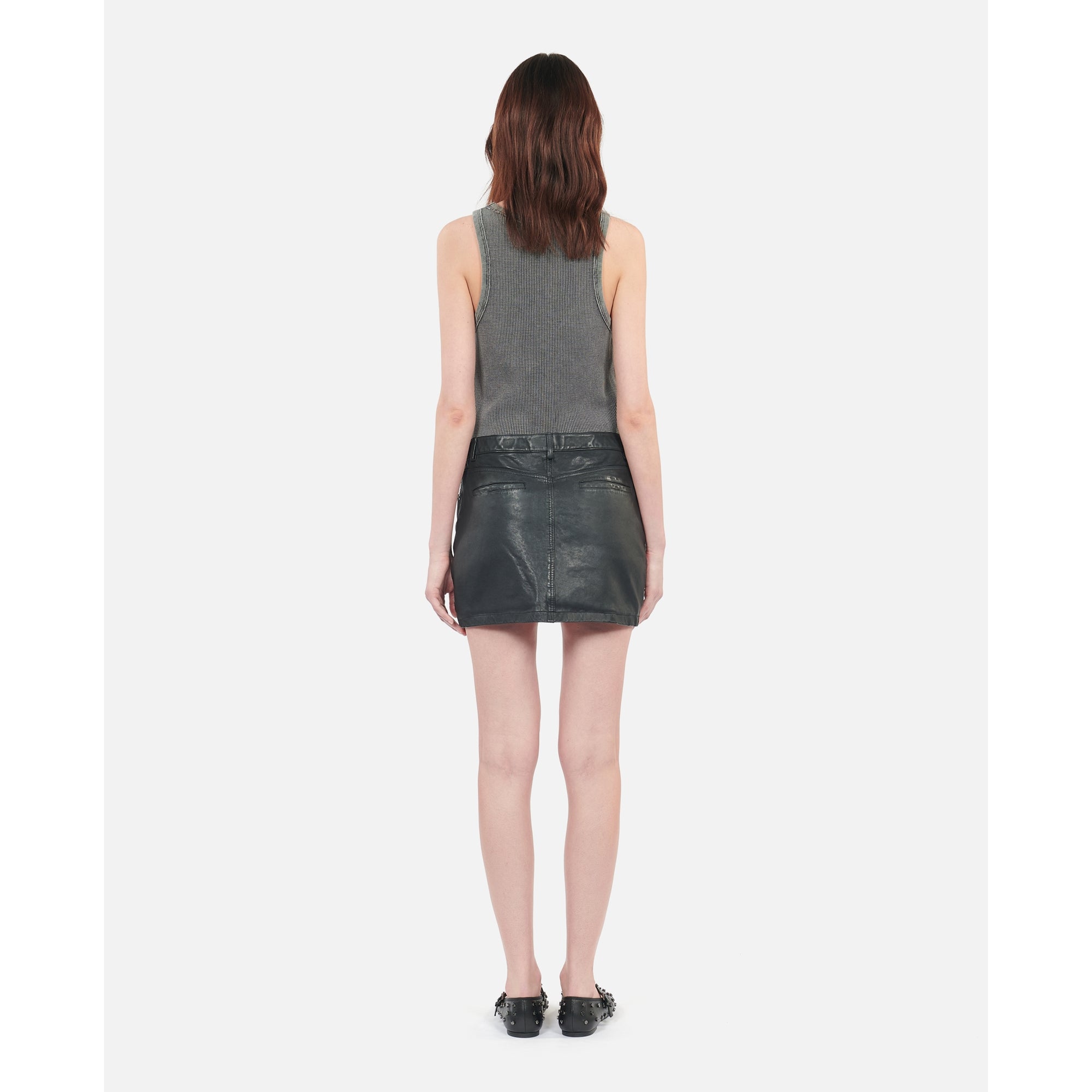 Short Leather Skirt | Women | Black