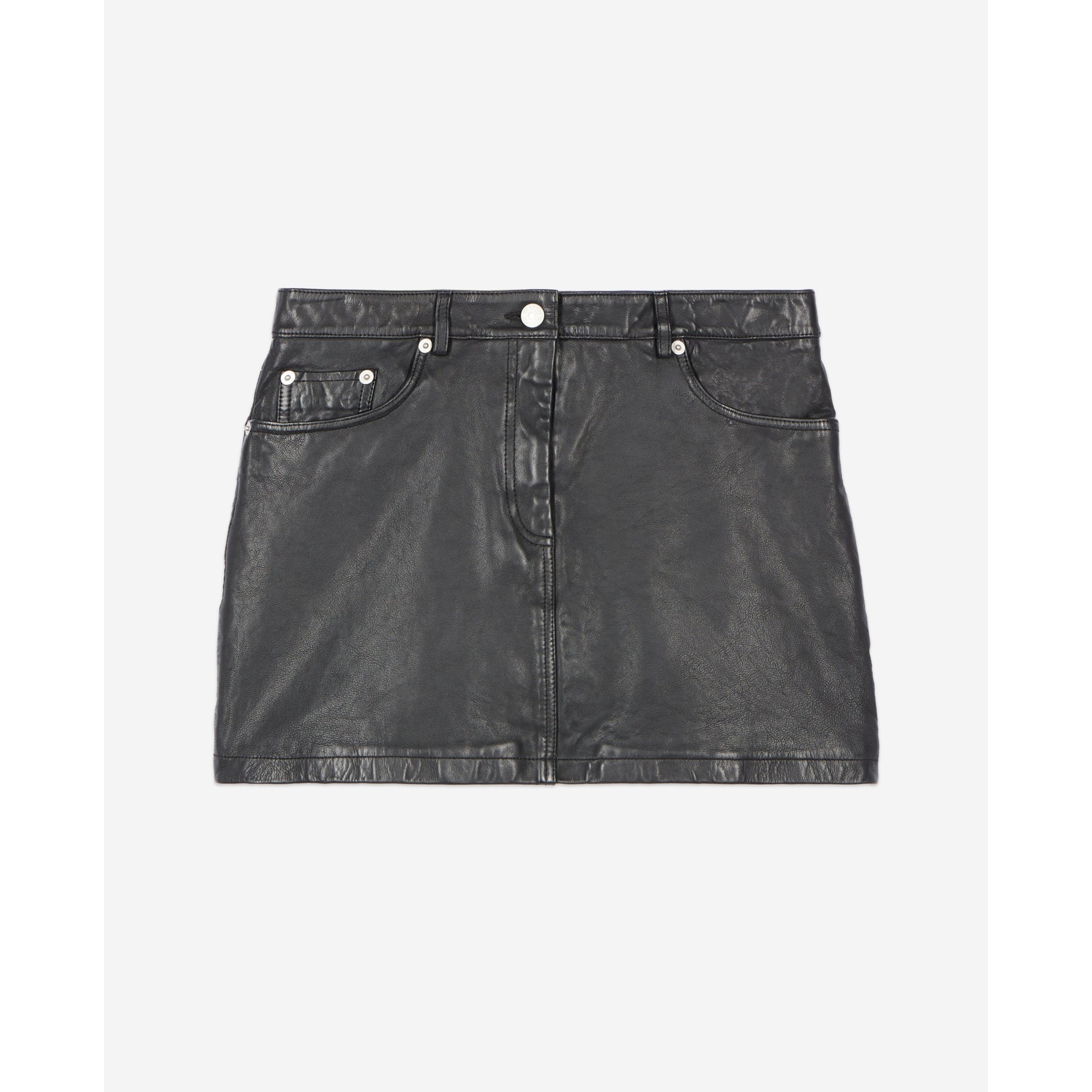 Short Leather Skirt | Women | Black