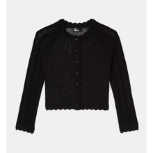 Short Openwork Knit Cardigan | Women | Black