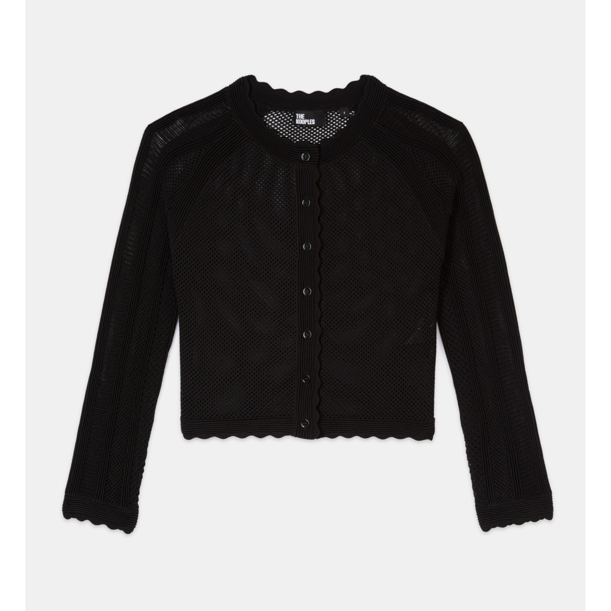 Short Openwork Knit Cardigan | Women | Black