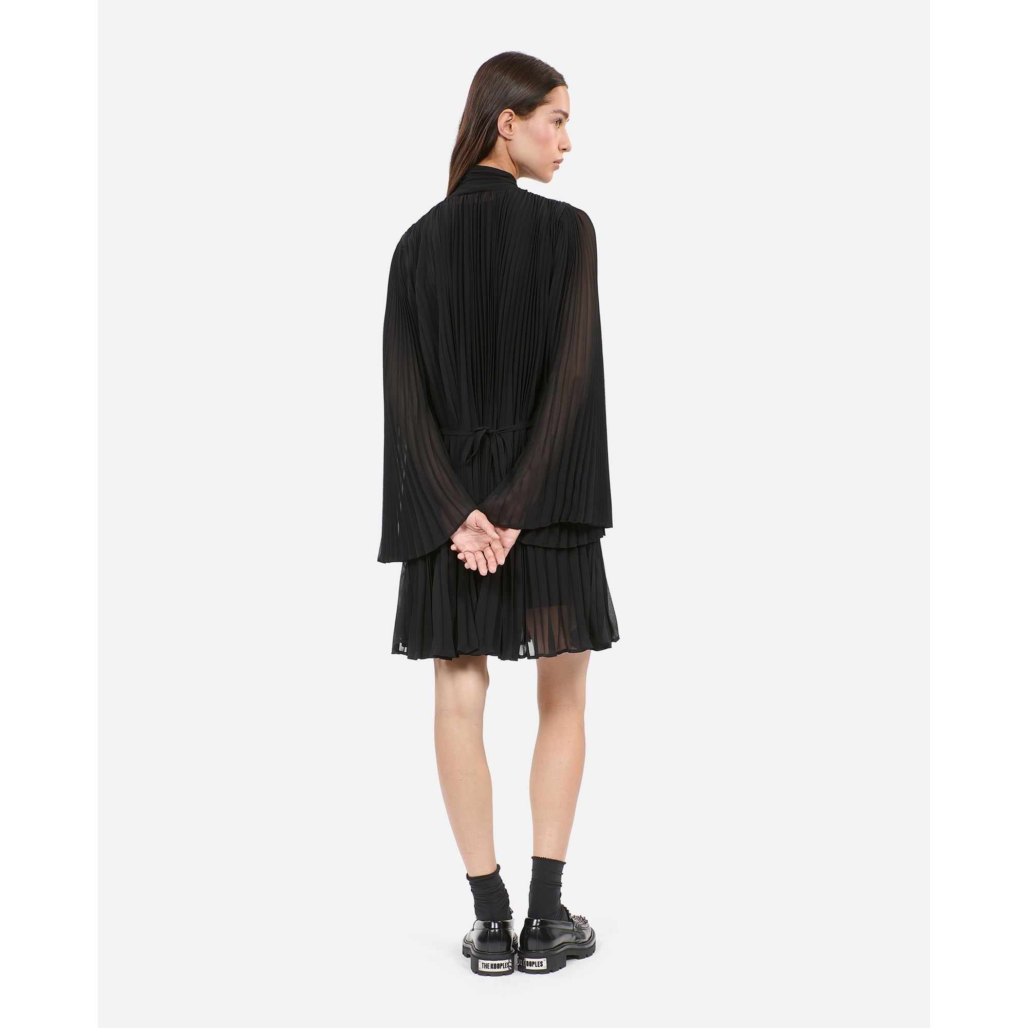 Short Pleated Dress | Women | Black