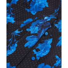 Short Printed Silk Wrap Dress | Women | Black Blue