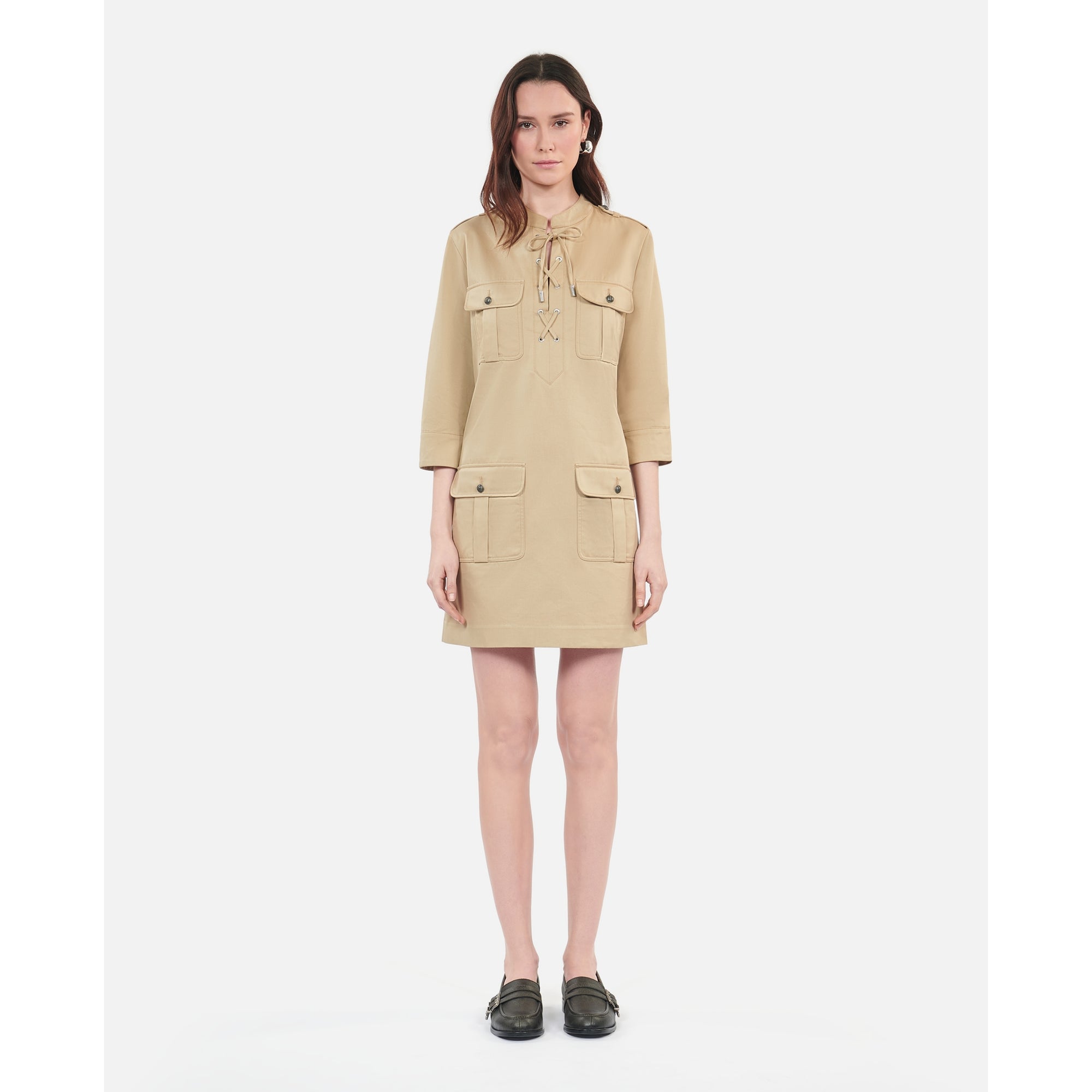 Short Safari Dress | Women | Beige