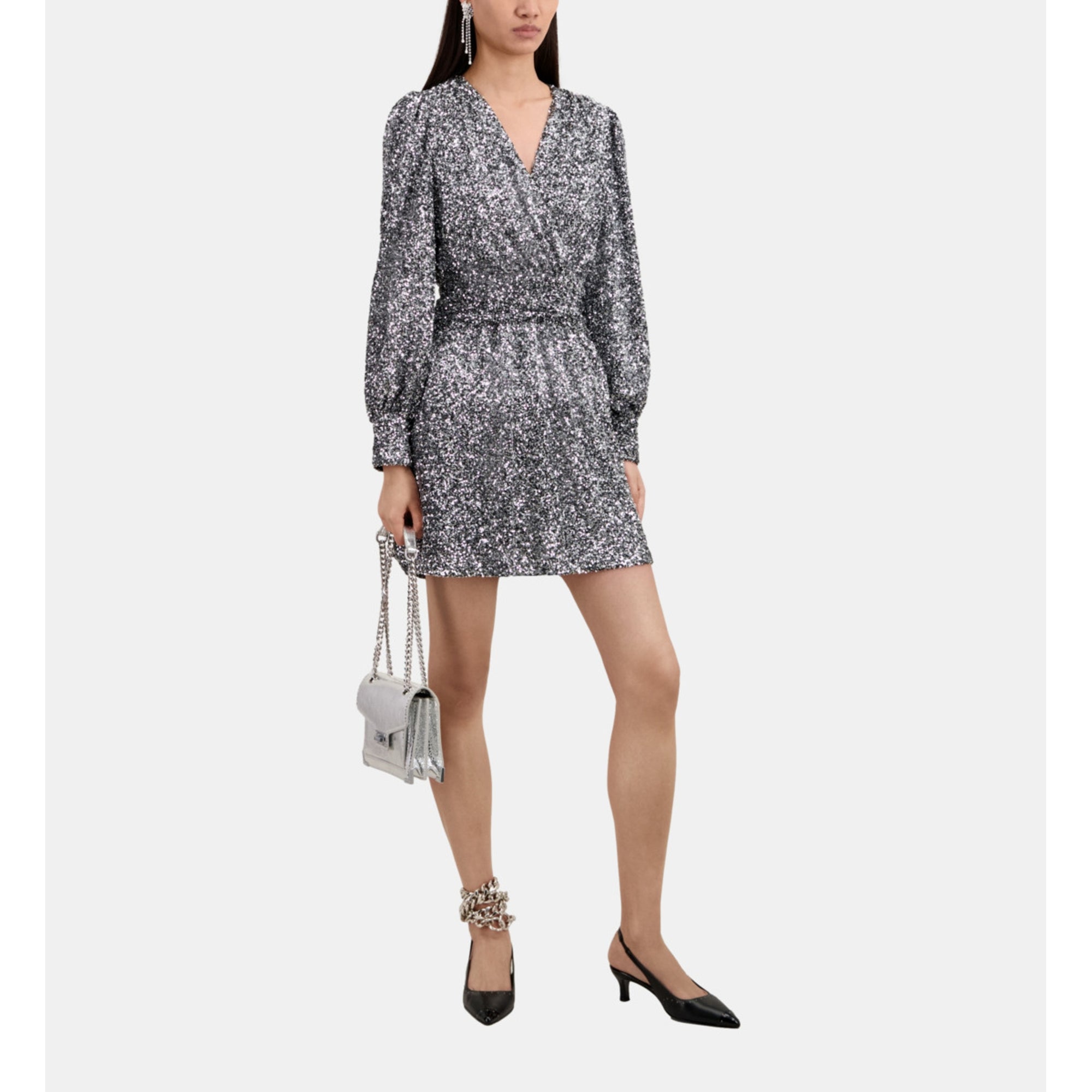 Short Sequin Dress | Women | Silver