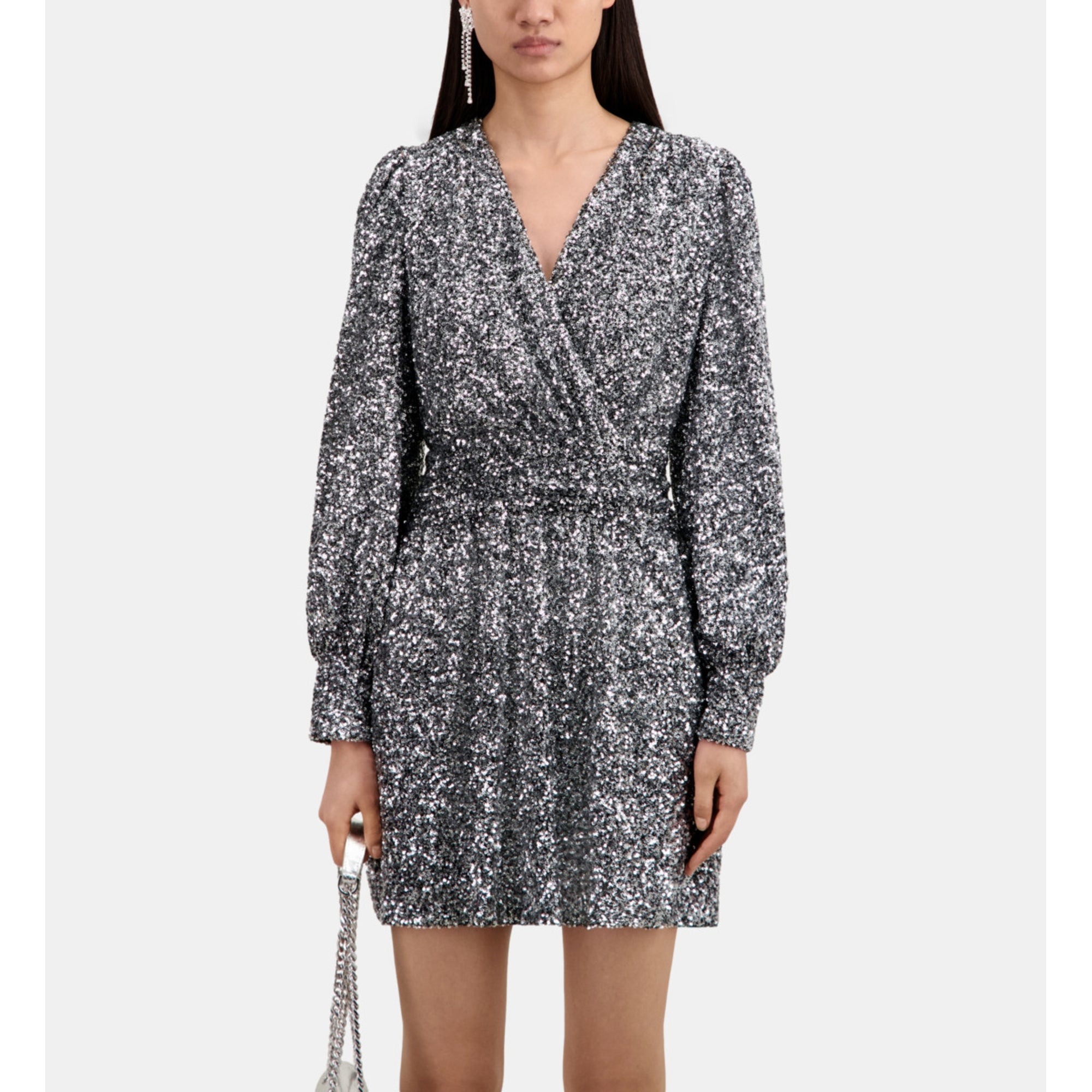 Short Sequin Dress | Women | Silver