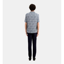 Short Sleeved Printed Shirt | Men | White x Blue