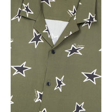 Short-Sleeved Star Printed Shirt | Men | Khaki Black