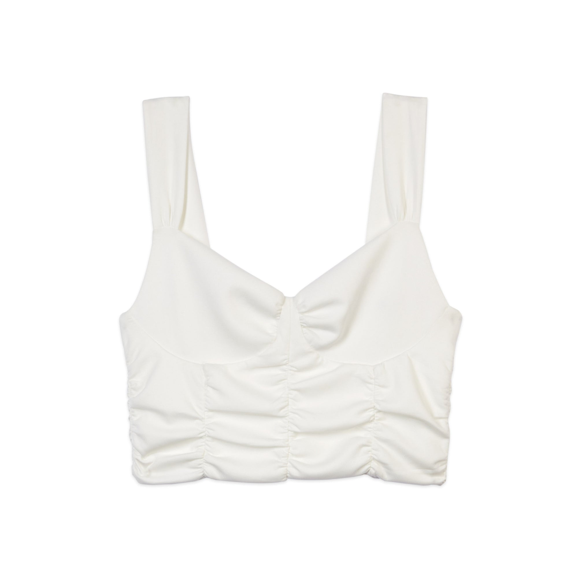 Short Top With Draping | Women | Ecru