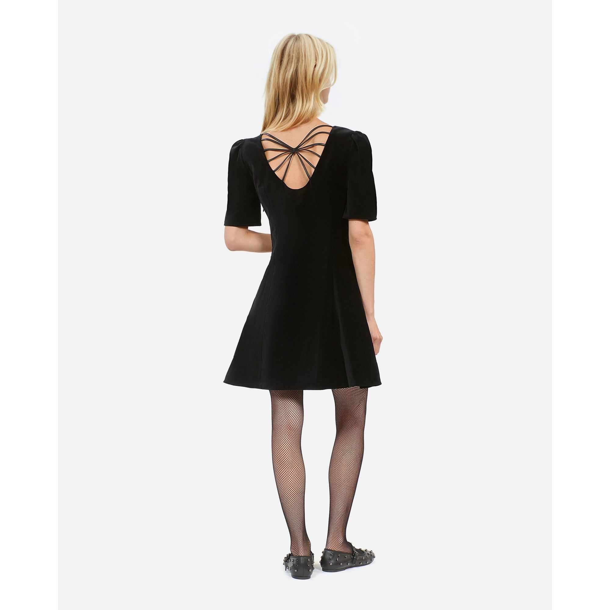 Short Velvet Dress | Women | Black