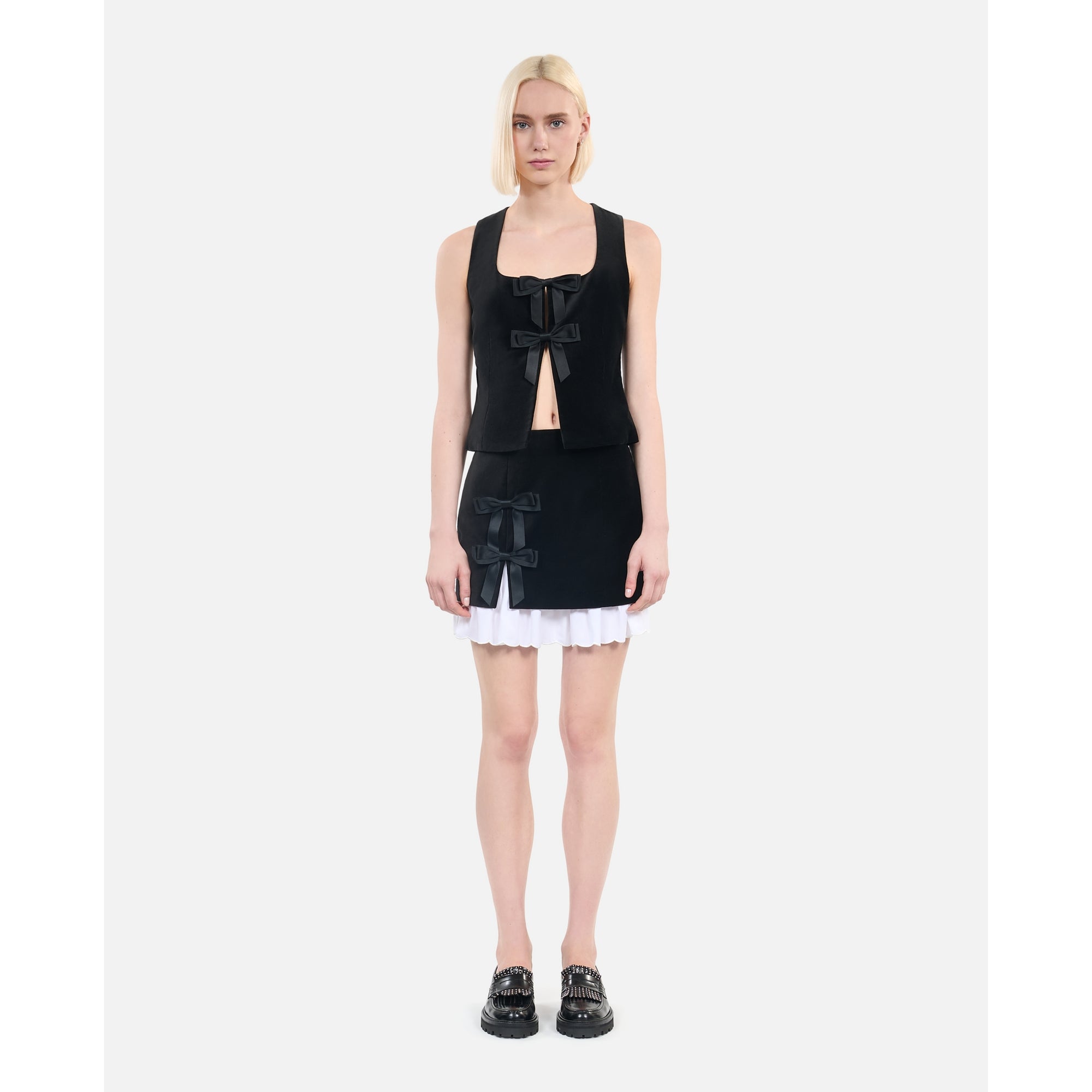 Short Velvet Skirt | Women | Black