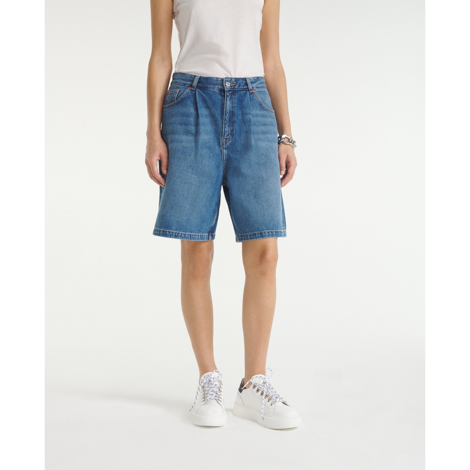 Shorts With Cuffs | Women | Blue Denim