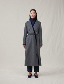Womens | The Cashmere Wrap Coat | Charcoal