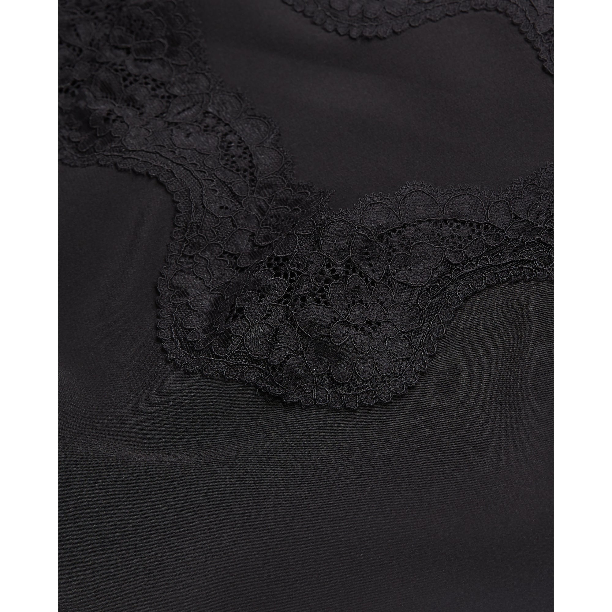 Silk Camisole With Lace Details | Women | Black