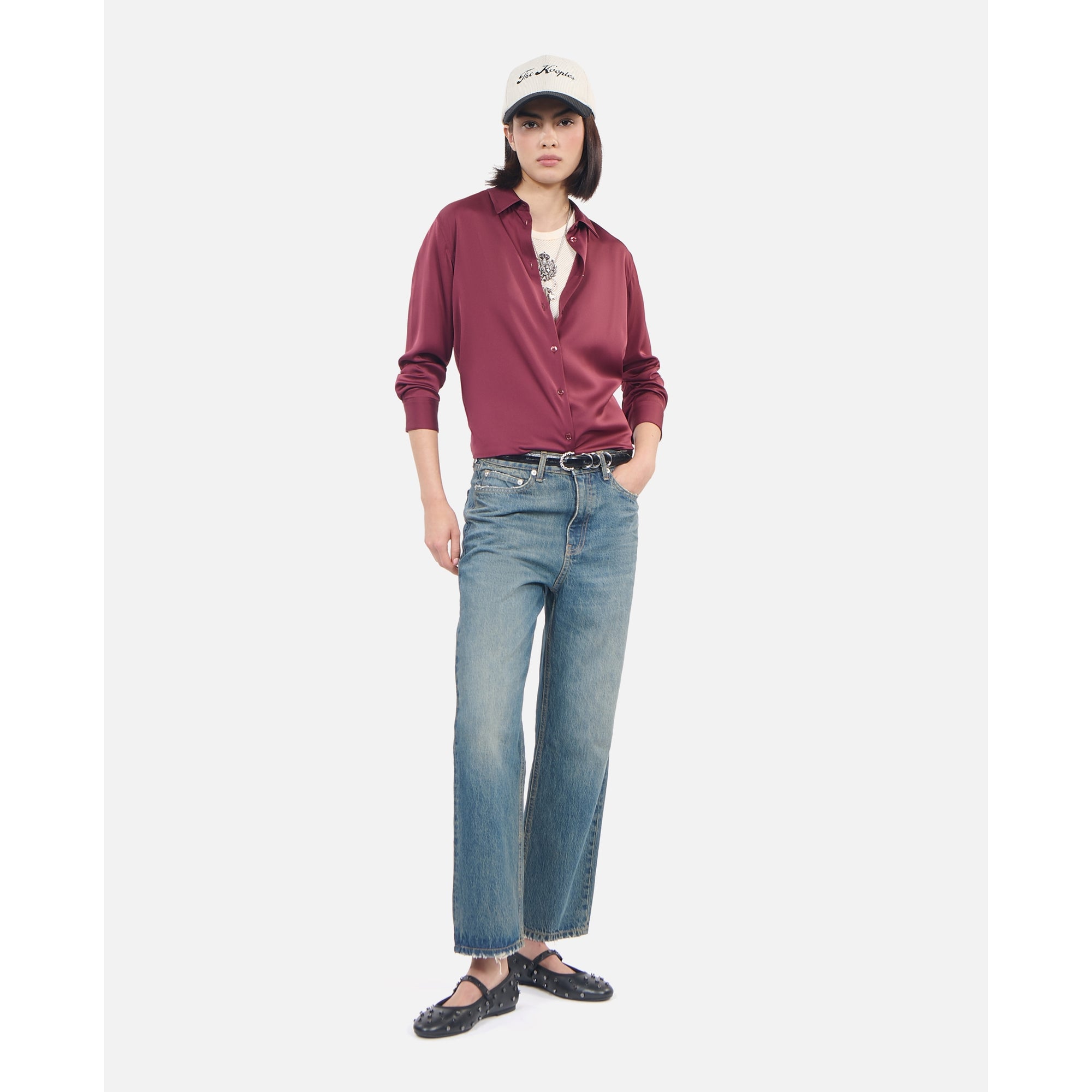 Silk Shirt | Women | Burgundy