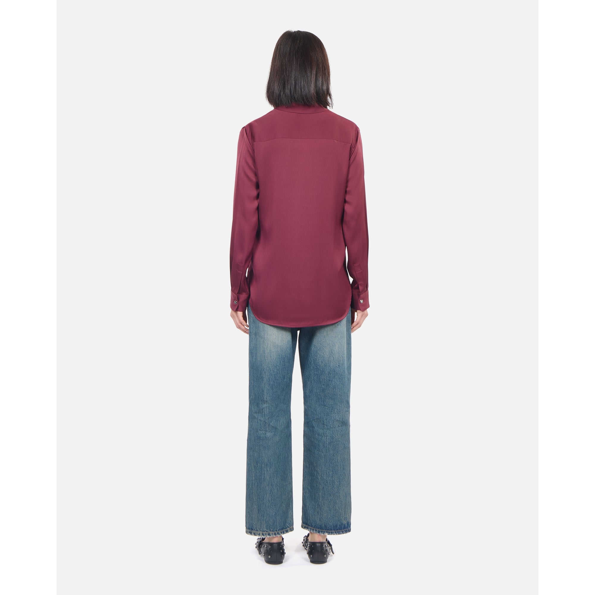 Silk Shirt | Women | Burgundy