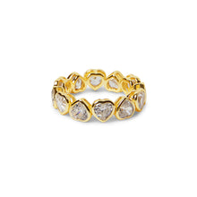 The Pave' Heart Eternity Band | 18KT Gold Vermeil & Sterling Silver