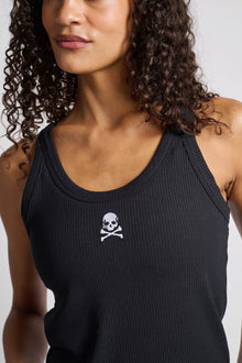 Terez | Skinny Strap Rib Tank | Black